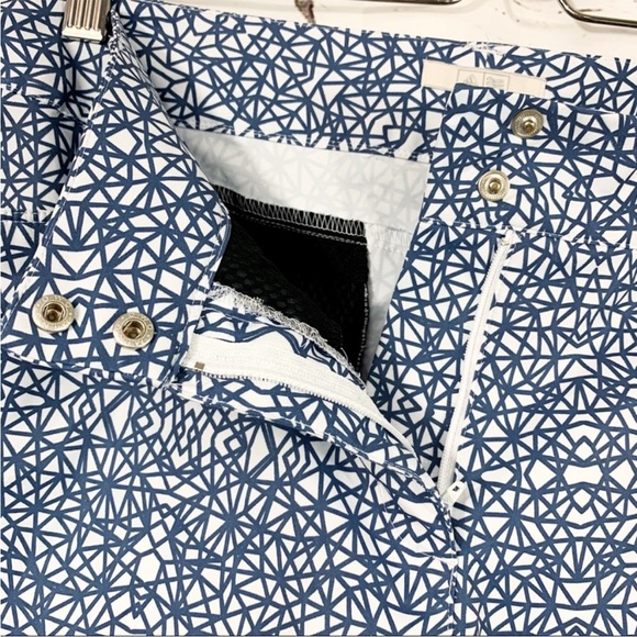 Adidas White/Blue Geometric pattern shorts - Picture 3 of 4